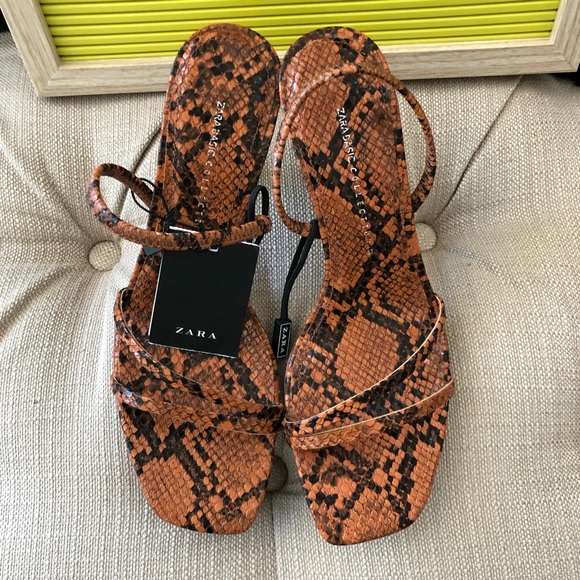 NWT Zara mid-height heeled elastic strap sandals - Picture 5 of 11